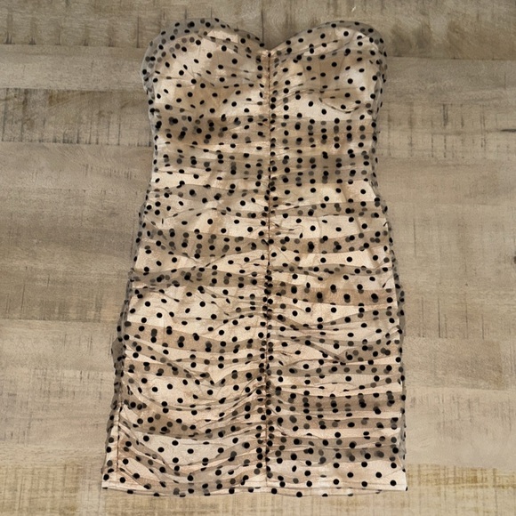 MAJORELLE Black & Tan Polkadot Corset Dress Medium - Picture 2 of 8